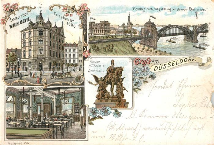 Duesseldorf Restauration Wilh Beyll Rheinbruecke Kaiser Wilhelm I Denkmal