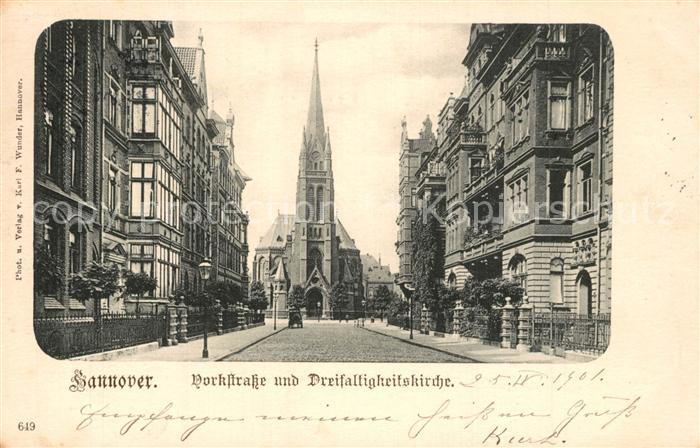 Hannover Yorkstrasse und Dreifaltigkeitskirche