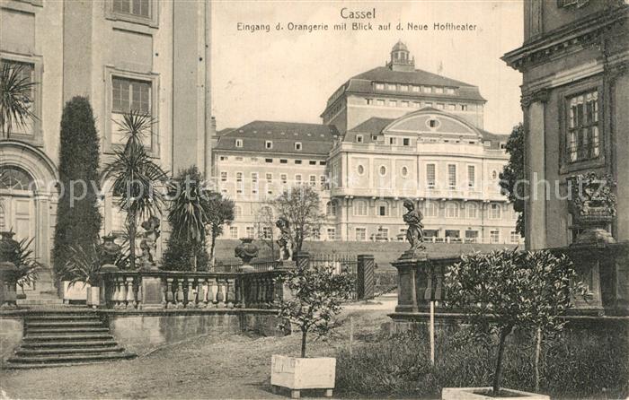 Cassel Kassel Eingang der Orangerie mit Blick auf das Neue Hoftheater