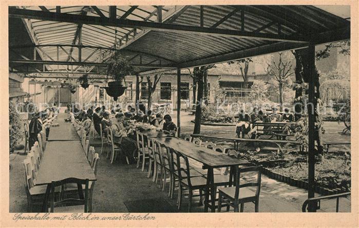 Mainz Rhein Haushaltungsschule St Josefstift Speisehalle mit Gaertchen