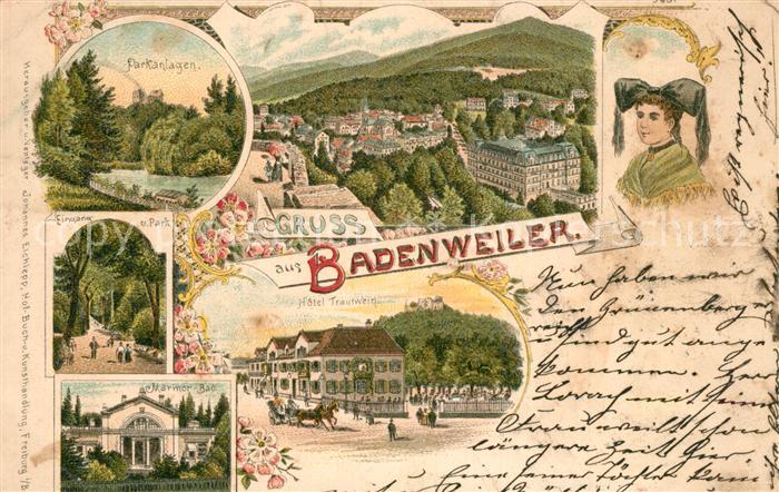 Badenweiler Parkanlagen Eingang Marmorbad Hotel Trautwein