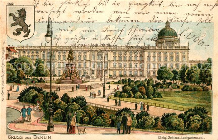 Berlin Koenigl Schloss Lustgartenseite