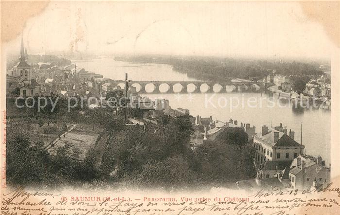 Saumur Panorama Vue prise du Chateau