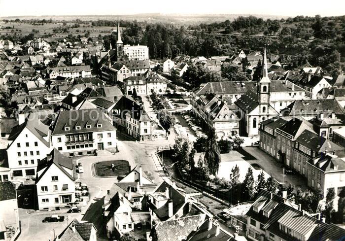 Niederbronn-les-Bains Hotel de Ville et vue generale aerienne