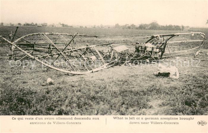 Villers-Cotterets Ce qui reste d un avion allemand descendu