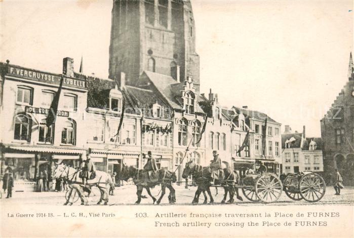 Furnes Artillerie francaise Grande Guerre 1914-18 1. Weltkrieg