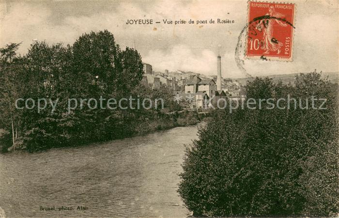 Joyeuse Vue prise du pont de Rosière