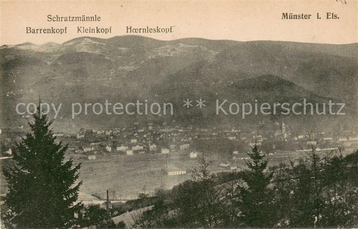 Muenster Elsass Panorama Vogesen