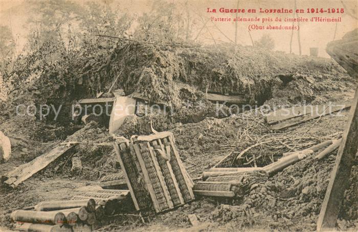 Herimenil Grande Guerre 1914-15 en Lorraine Batterie allemande