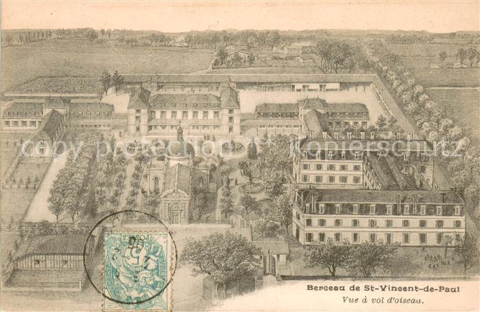 Saint-Paul-les-Dax Berceau de Saint Vincent de Paul vue a vol d oiseau Kuenstler