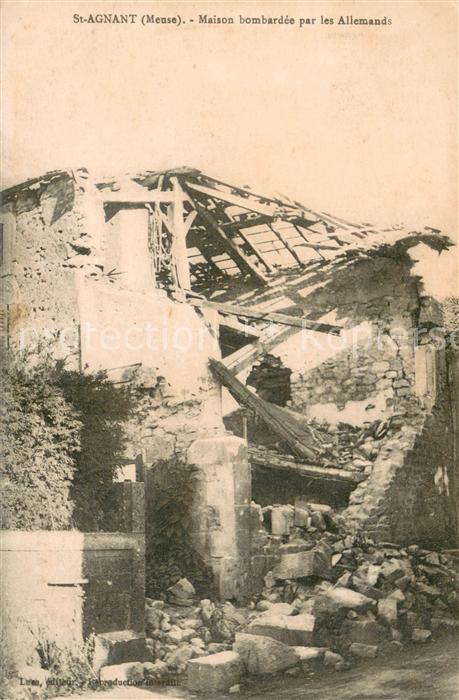 Saint Agnant sous les Côtes Maison bombardée par les Allemands Ruin
