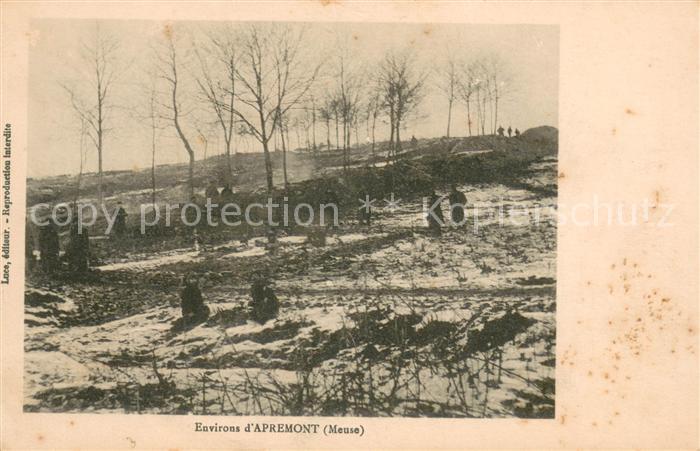 Apremont-la-Foret Soldaten im Feld 1. Weltkrieg im Winter