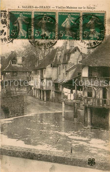 Salies-de-Bearn Vieilles maisons sur le Saleys