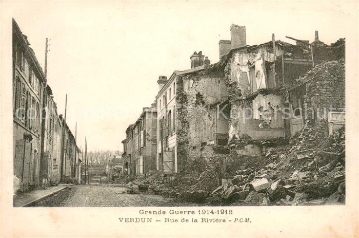 VERDUN Meuse Rue de la Rivière Ruines Grand Guerre T