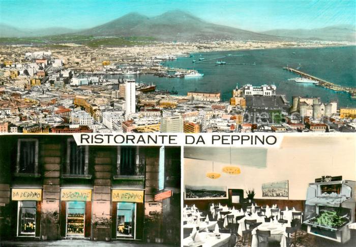 Napoli Neapel Ristorante da Peppino Panorama Hafen Blick zum Vulkan Vesuv