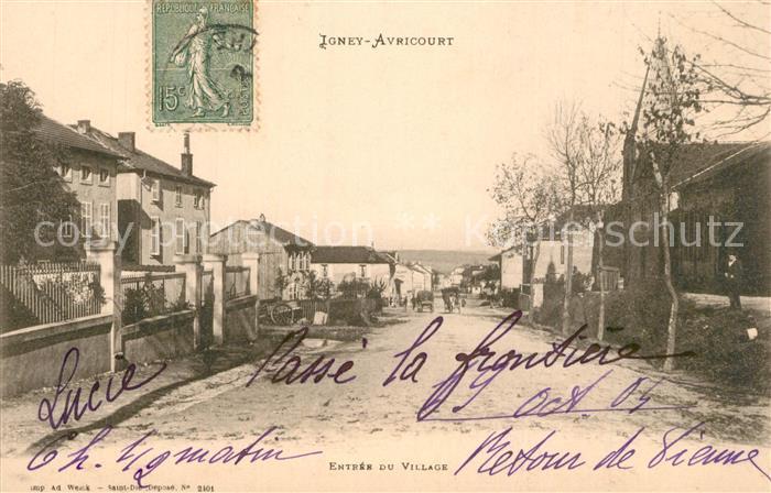 Igney Avricourt Entrée du village