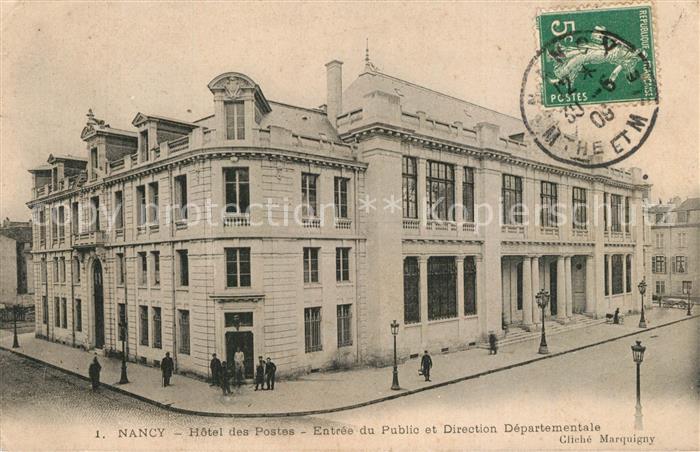 Nancy Lothringen Hôtel des Postes Entrée du Public et Direction Départementale