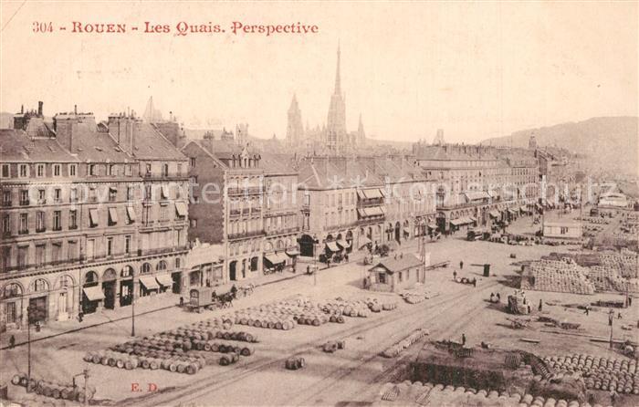 Rouen Perspective des Quais