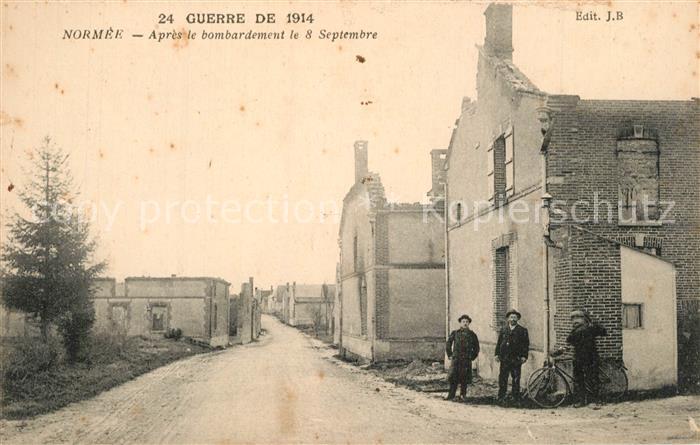 Normée Après le bombardement le 8 Septembre 1914 Ruines Grande Guerre Truemmer 1