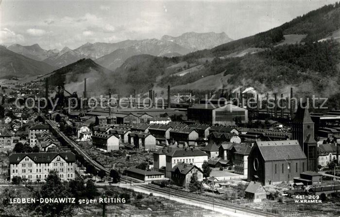 Donawitz Panorama Blick gegen Reiting Industrie Alpen