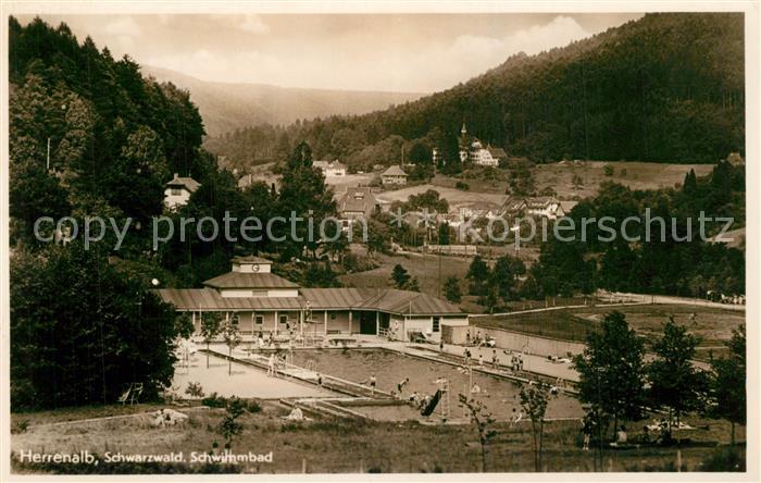 Bad Herrenalb Panorama mit Schwimmbad