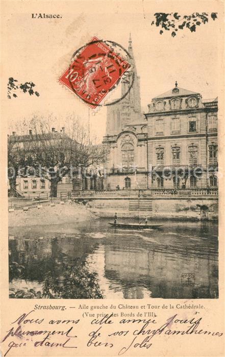 Strasbourg Alsace Aile gauche du Chateau et tour de la Cathedrale