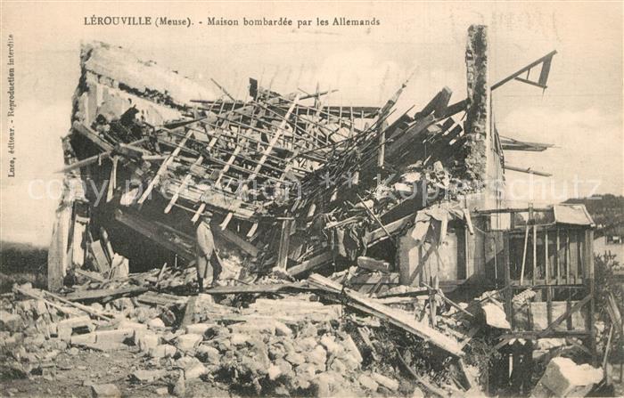 Lerouville Maison bombardée par les Allemands Ruin