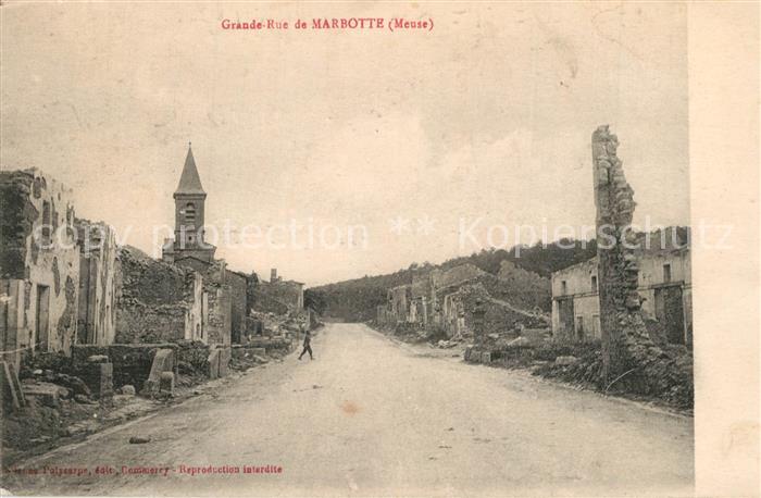 Marbotte Grand Rue Ruines Grande Guerre Truemmer 1. Weltkrieg