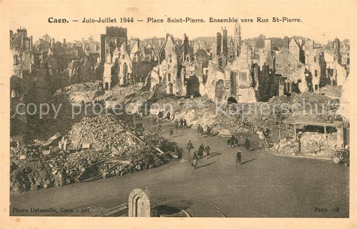 Caen Place Saint Pierre Ruines Grande Guerre Truemmer 1. Weltkrieg