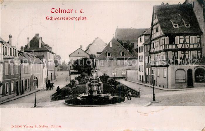 Colmar Haut Rhin Elsass Schwarzenbergplatz Brunnen