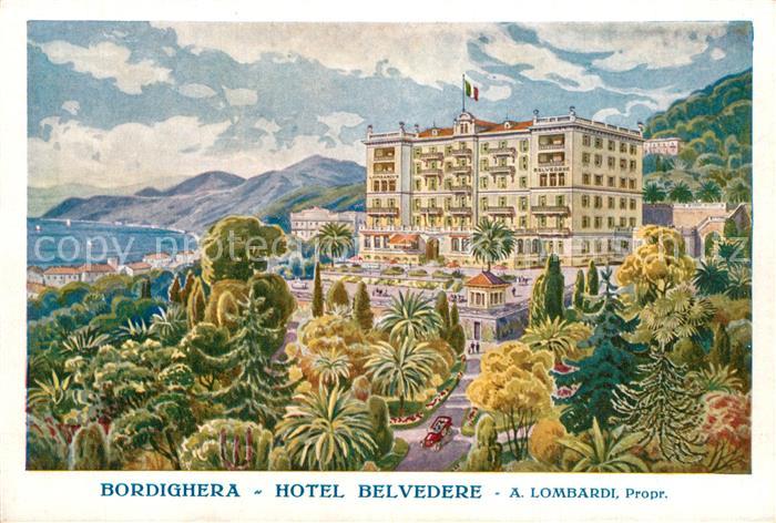 Bordighera Hotel Belvedere Kuenstlerkarte
