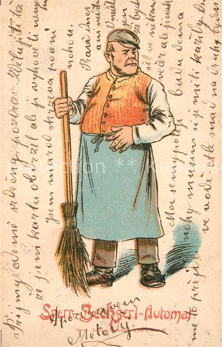 WIEN AT Sperrsechserl Automat Hausbesorger Karikatur