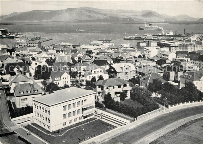 ReykjavÃk View of the harbour aerial view