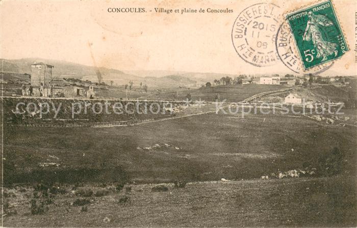 Concoules Village et plaine de Concoules