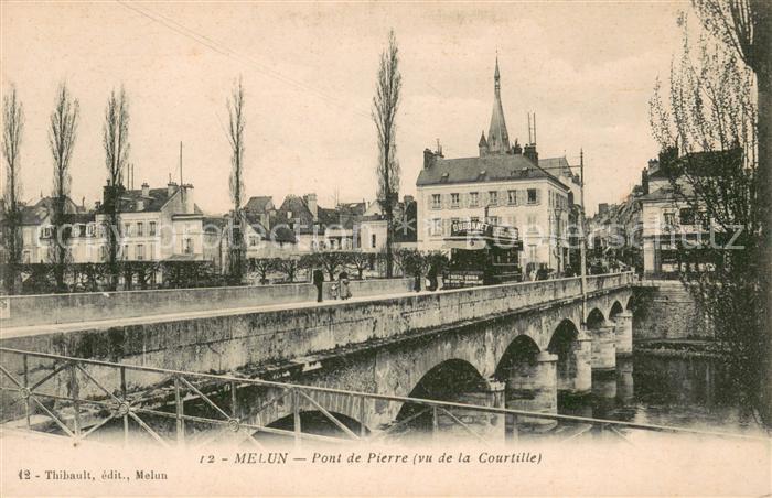 Melun Seine et Marne Pont de Pierre vu de la Courtille