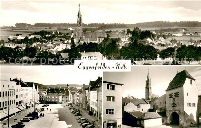 Eggenfelden Ortsansicht mit Kirche Marktplatz
