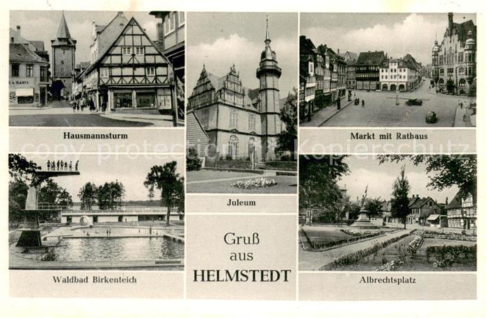 Helmstedt Niedersachsen Hausmannsturm Waldbad Birkenteich Jeleum Markt Rathaus A