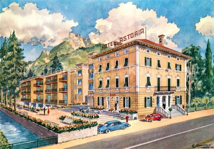 Riva del Garda Hotel Astoria Illustration Kuenstlerkarte
