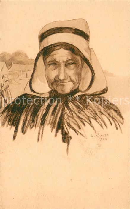 Maraiche Une Maraichine Dessin Künstlerkarte