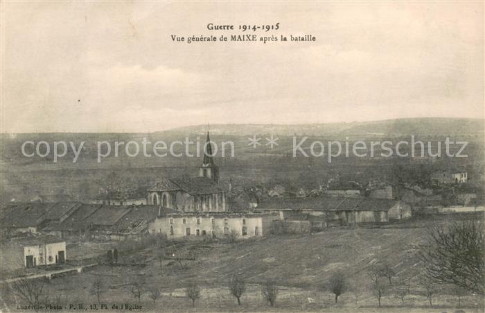 Maixe Vue Generale du village après la bataille Grande Guerre 1. Weltkrieg