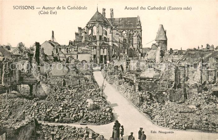 Soissons Aisne Autour de la Cathedrale Ruines Grande G
