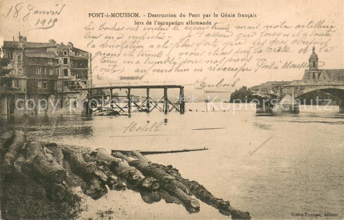 Pont-a-Mousson Destruction du pont Grande Guerre