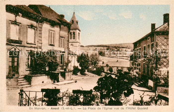 Anost Place de l'Eglise vue de l Hôtel Guyard