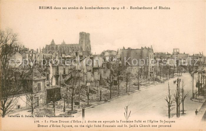 Reims Champagne Ardenne Place Drouet d Erlon Fontaine Subé Eglise Saint Jacques