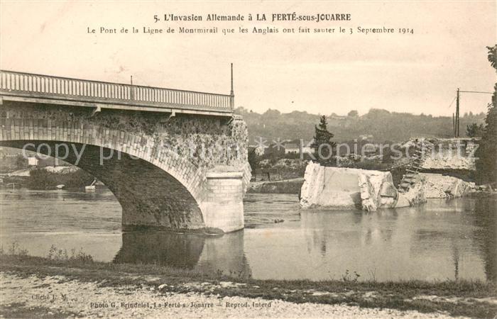 La Ferte-sous-Jouarre L'Invasion Allemande Pont détruit Ruines Grande Guerre Tru