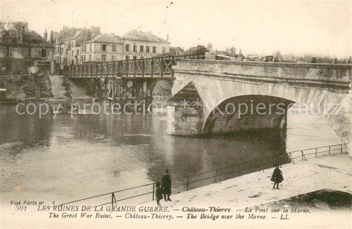 Chateau-Thierry Pont sur la Marne Ruines Grande Guerre Truemmer 1. Weltkrieg