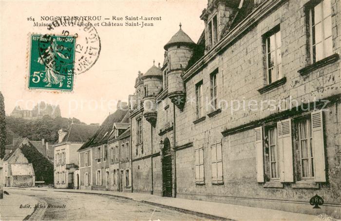 Nogent-le-Rotrou Rue Saint Laurent Maison du XVIe siècle Chateau Saint Jean