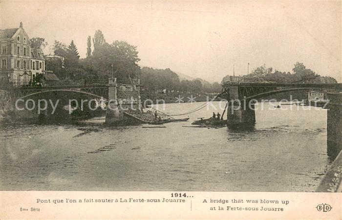 La Ferte-sous-Jouarre Pont détruit Grande Guerre Trümmer 1. W