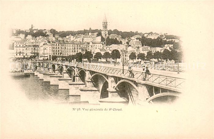 Saint-Cloud Paris Vue Generale Pont sur la Seine