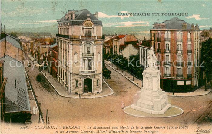 Clermont-Ferrand Monument aux Morts de la Grande Guerre Avenues Charras Albert E